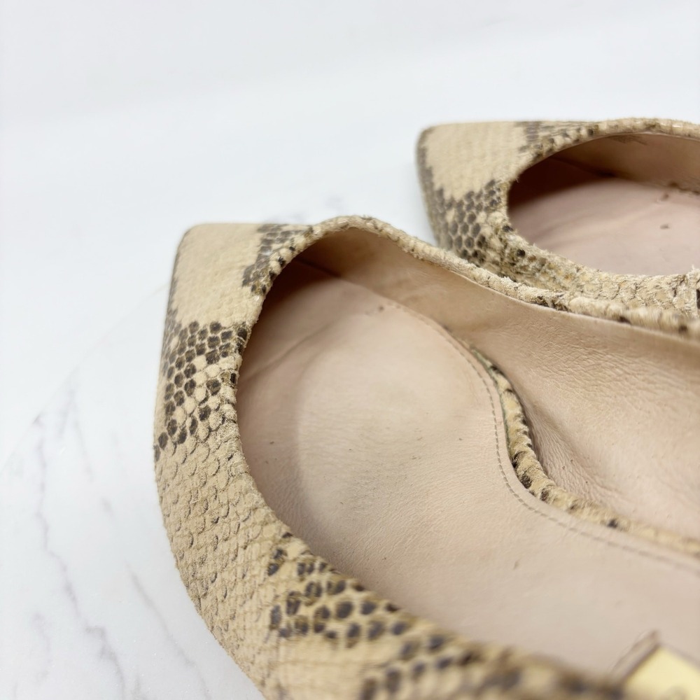 Louise et Cie Jordyna Snake Print Leather Pointed Toe Kitten Heels Shoes Size 8M - Picture 4 of 10